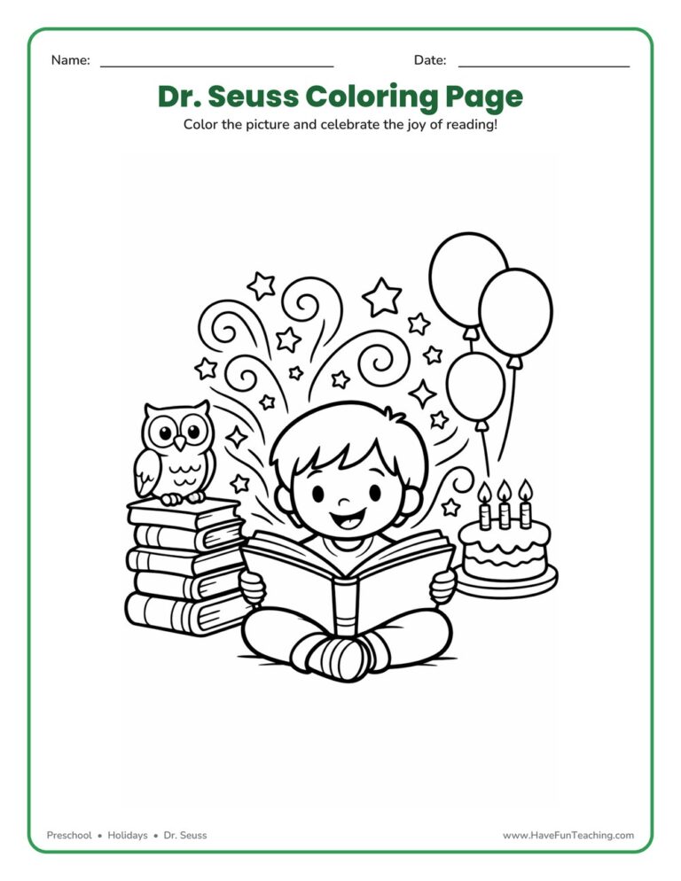 Dr. Seuss Coloring Page