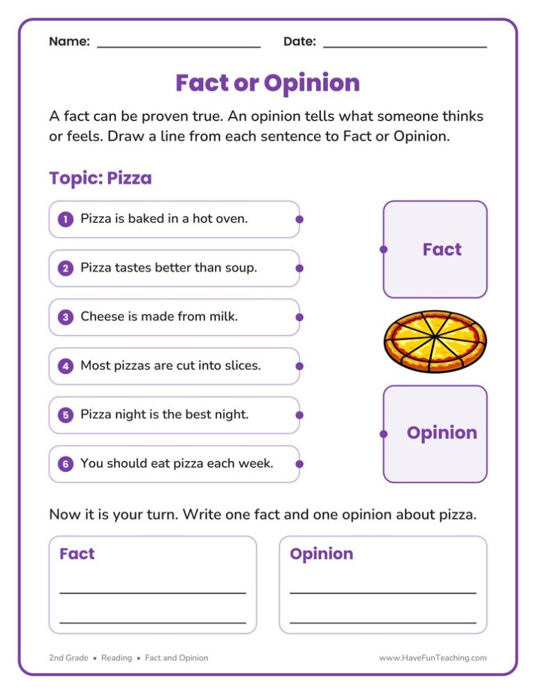 Fact and Opinion Landscape Graphic Organizer