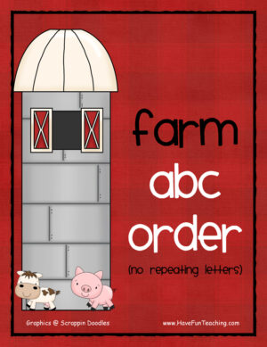 Farm Easy Alphabetical Order Activity