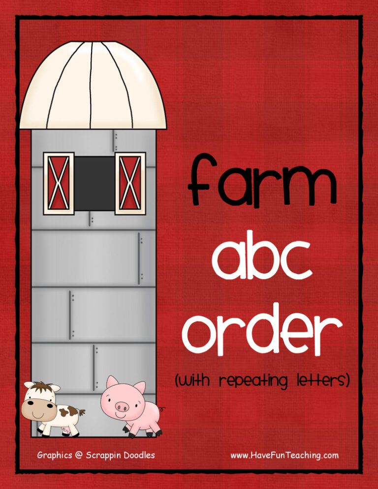 Farm Hard Alphabetical Order Activity