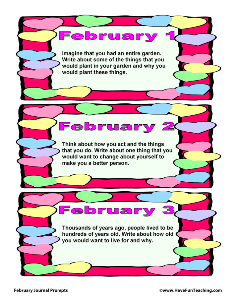 February Daily Journal Prompts