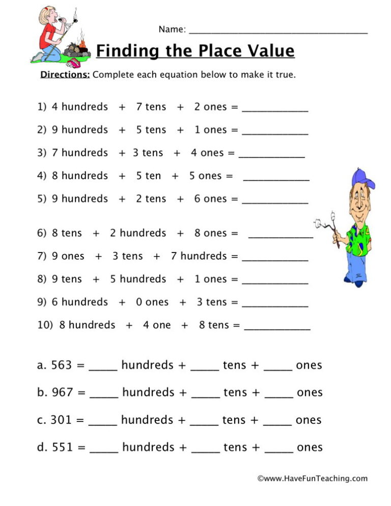 Finding the Place Value Worksheet