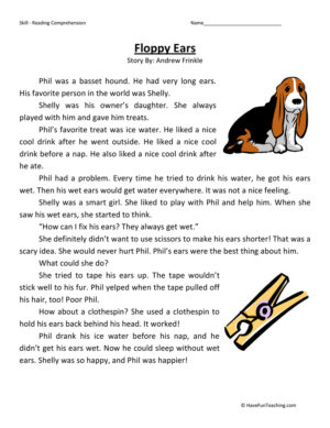 Floppy Ears - Reading Comprehension Worksheet