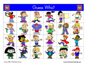 Guess Who Matching Game Activity