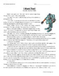I Want That Reading Comprehension Worksheet - Have Fun Teaching