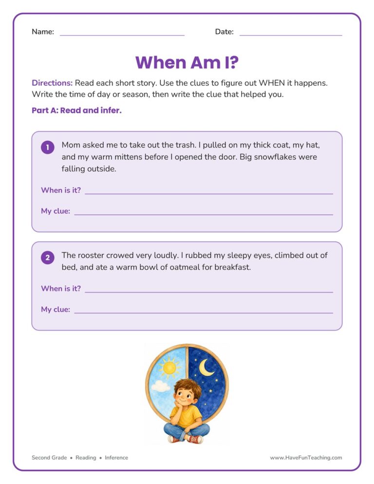 Time Inferences Worksheet