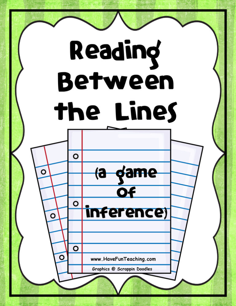 Reading Between The Lines Inference Activity