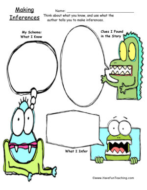 Making Inferences Graphic Organizer Worksheet