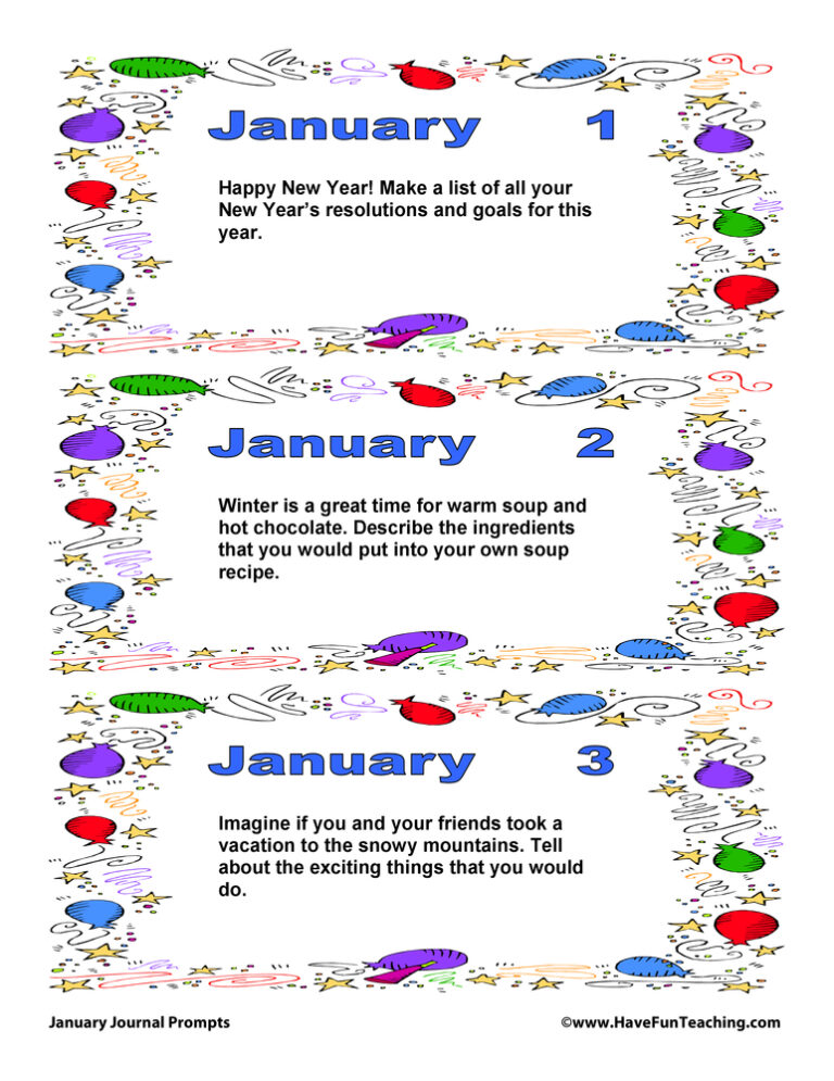 January Daily Journal Prompts