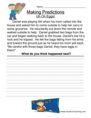 Uh Oh Eggs Predictions Worksheet