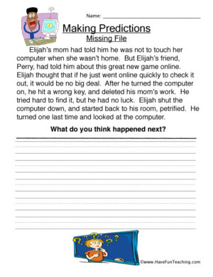 Missing File Predictions Worksheet