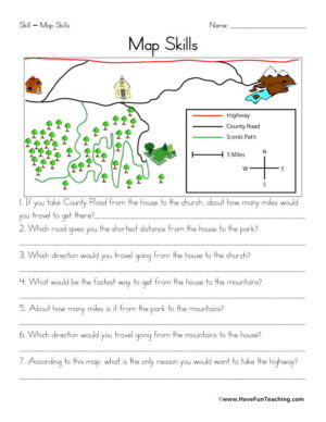 Map Skills Worksheet