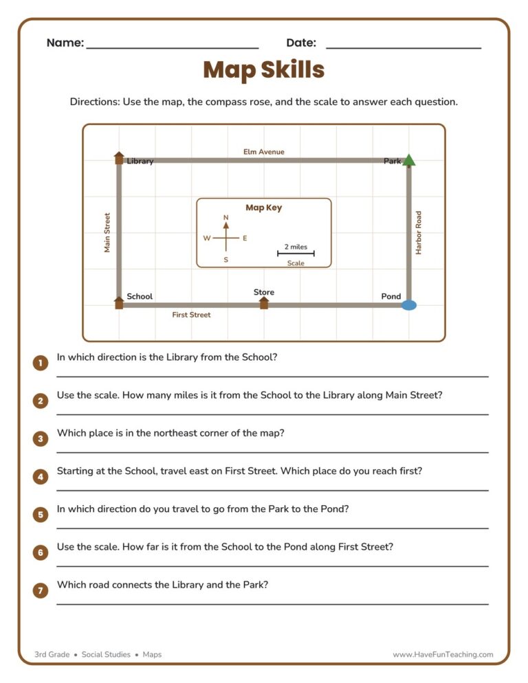 Map Skills Worksheet