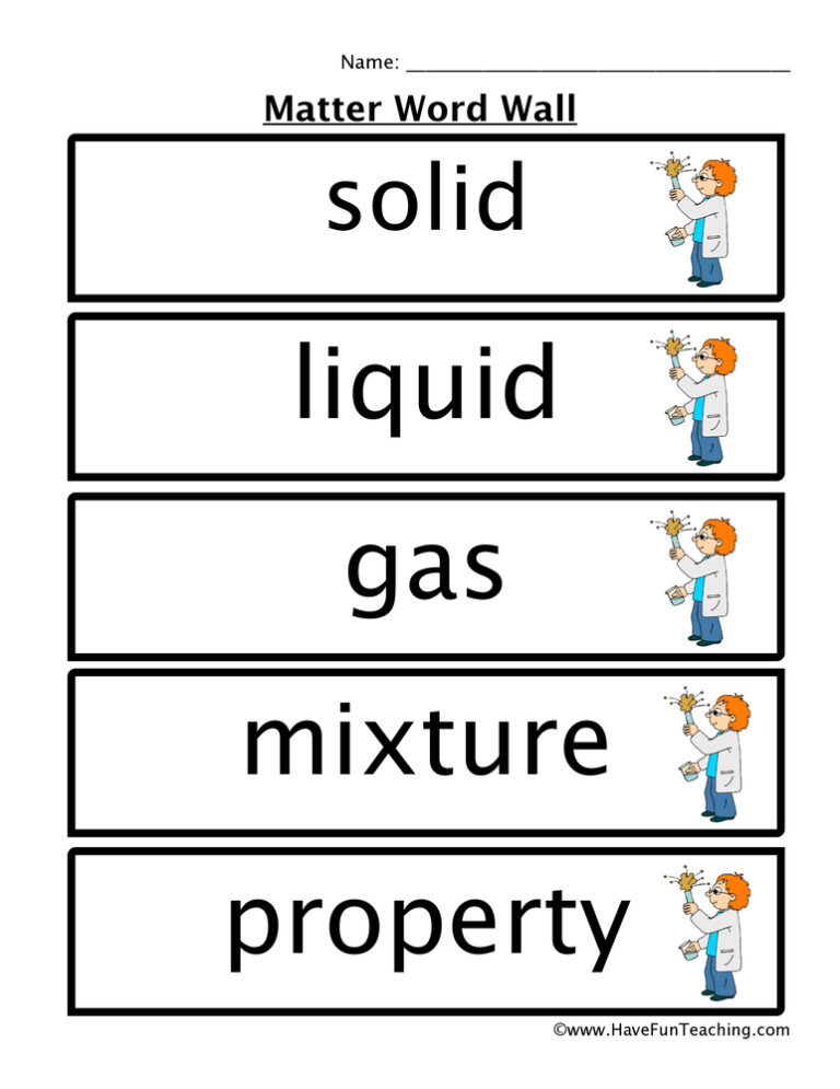 Matter Word Wall