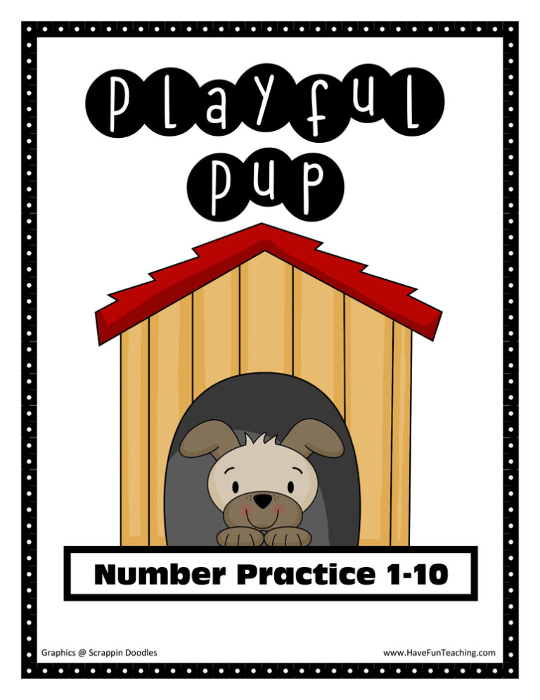 Playful Pup Number Matching Activity