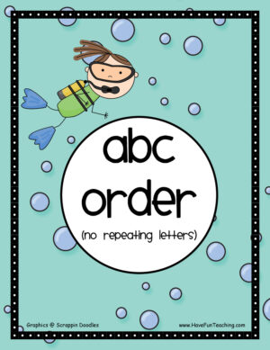 Ocean Easy Alphabetical Order Activity