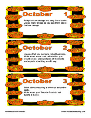 October Daily Journal Prompts