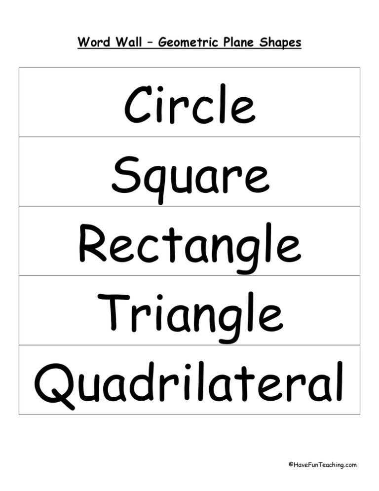Shapes Word Wall