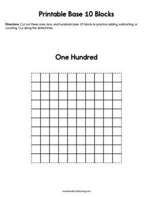 Printable Base 10 Worksheet