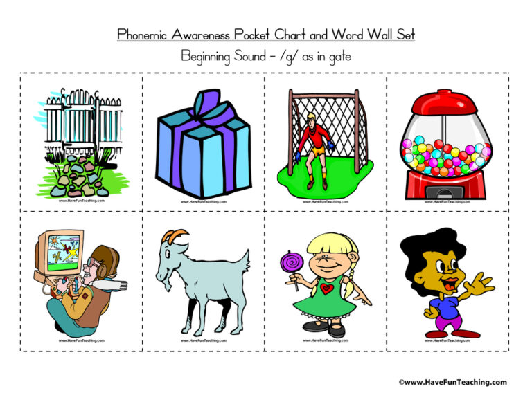 Beginning Sound Letter G Word Wall