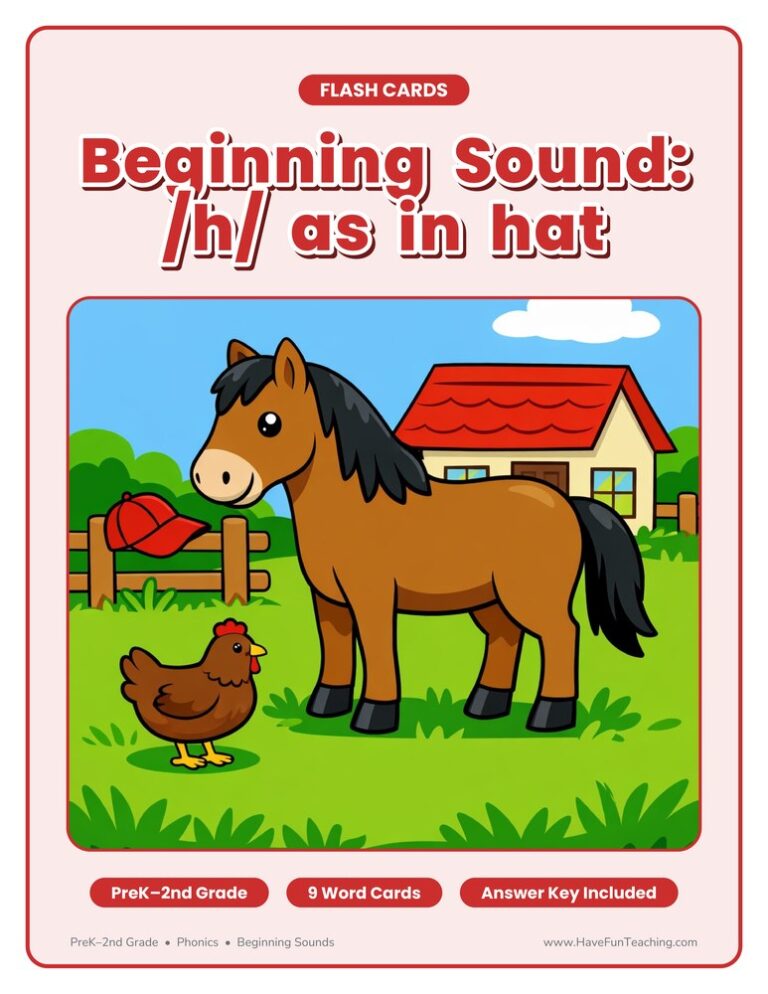 Beginning Sound Letter H Word Wall