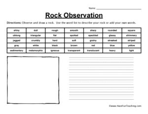 Rock Observation Worksheet