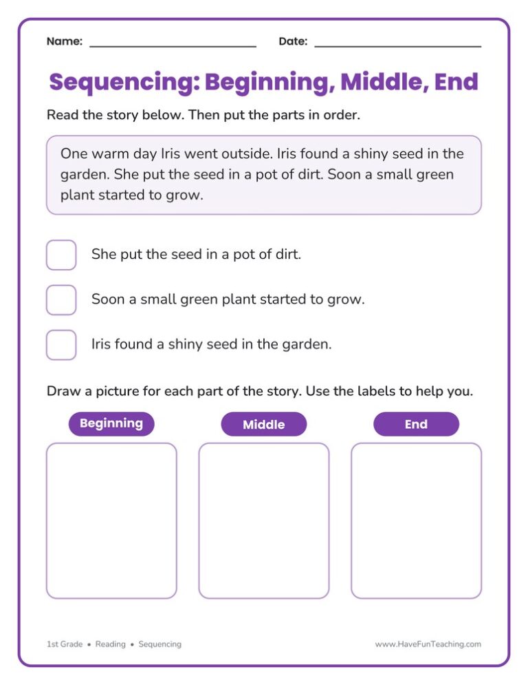 Sequencing Drawing Worksheet
