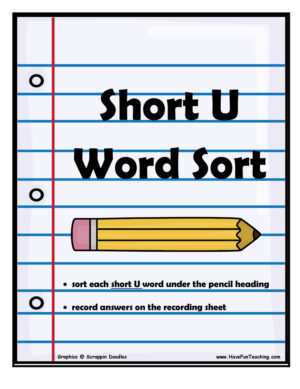 Short Vowel U Word Sort Activity