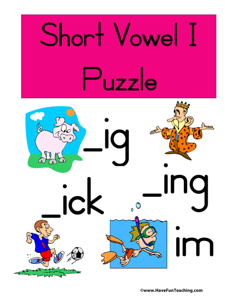Short Vowel I Puzzle