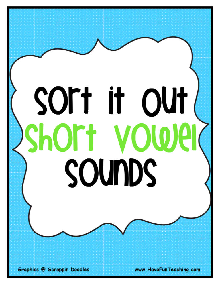 Short Vowel Sounds Activity