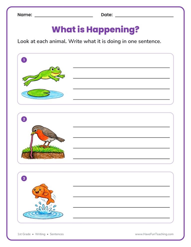 Animal Sentence Worksheet