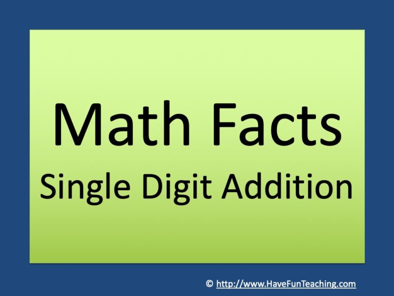 Single Digit Addition Smartboard Activity