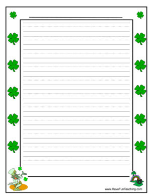 St. Patrick's Day Clovers Writing Paper