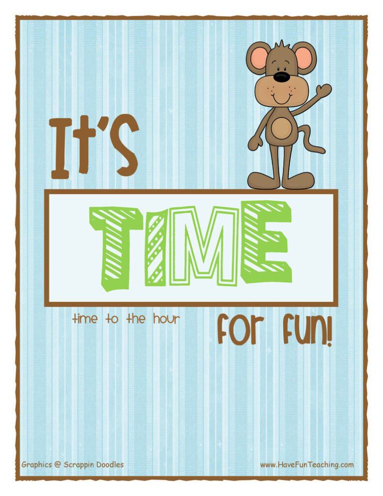 It's Time For Fun To The Hour Clock Activity