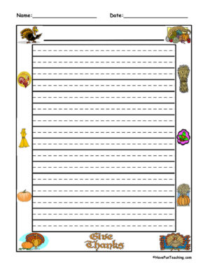 Thanksgiving Writing Paper