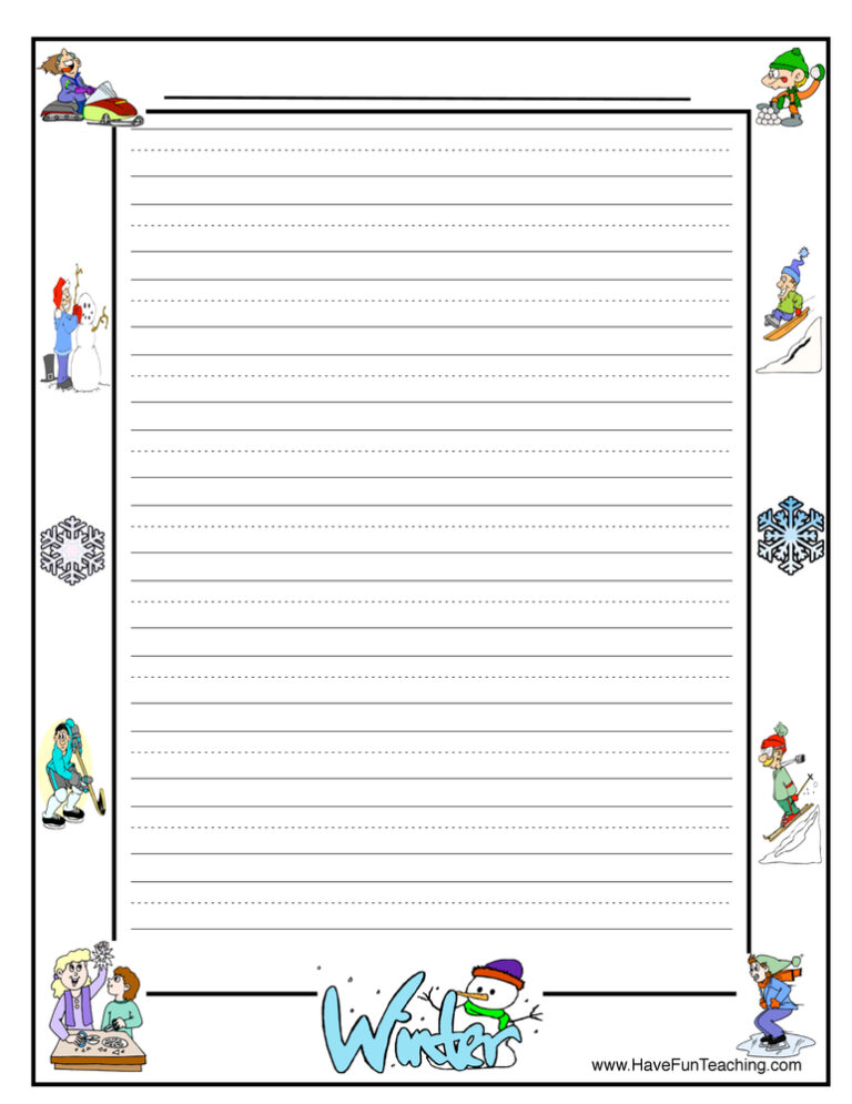 Winter Writing Paper