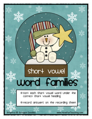 Short Vowel Word Family Activity
