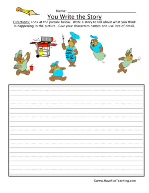 You Write the Story BBQ Picture Worksheet