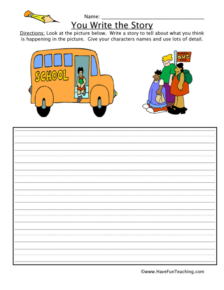 You Write the Story School Picture Worksheet