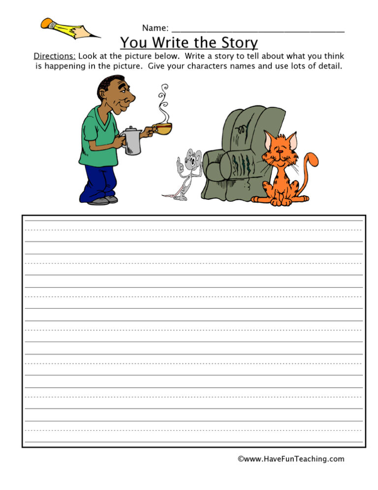You Write the Story Cats Picture Worksheet