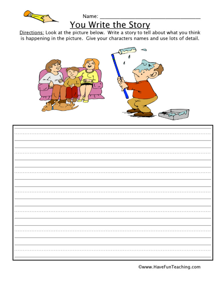 You Write the Story Painting Picture Worksheet