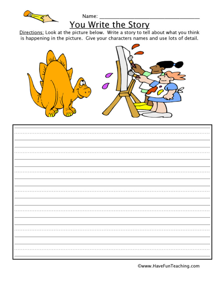 You Write the Story Artist Picture Worksheet