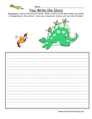 You Write the Story Dinosaur Picture Worksheet