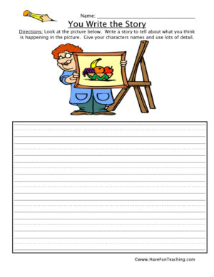 You Write the Story Fruit Picture Worksheet