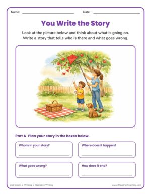 2nd Grade narrative writing picture prompt worksheet