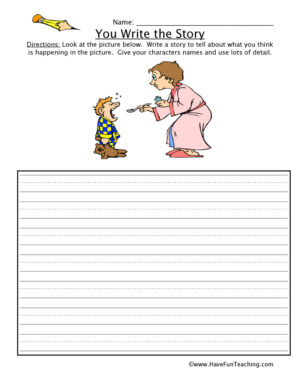 You Write the Story Sick Kid Picture Worksheet
