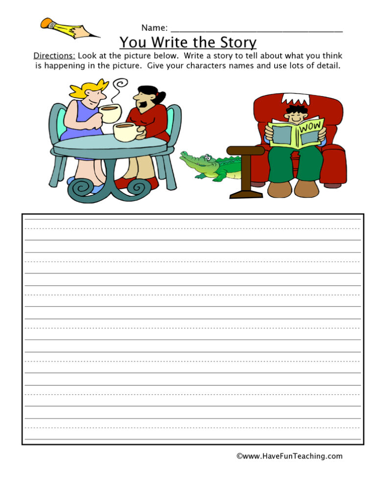 You Write the Story Coffee Shop Picture Worksheet