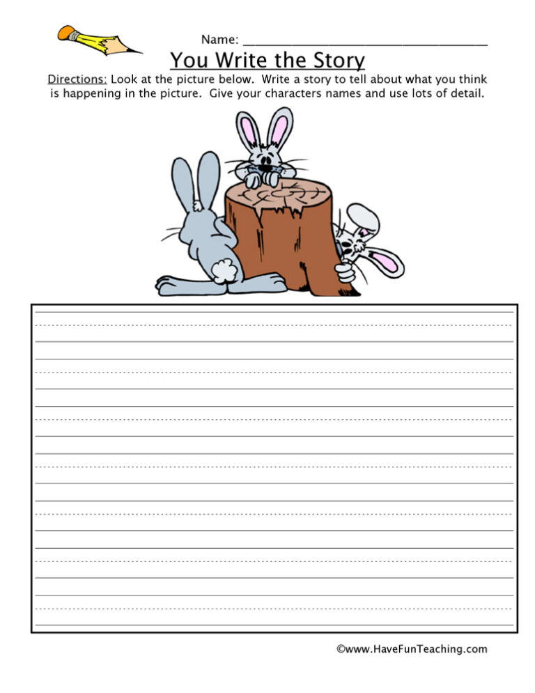 You Write the Story Rabbit Picture Worksheet
