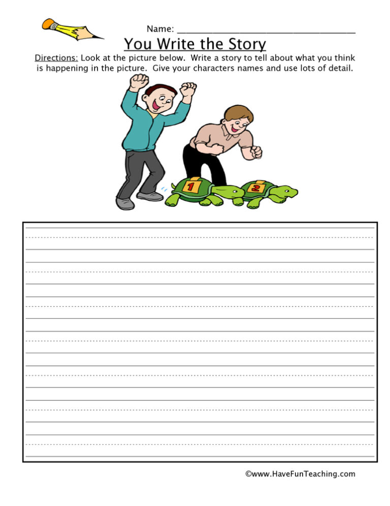 You Write the Story Turtles Picture Worksheet