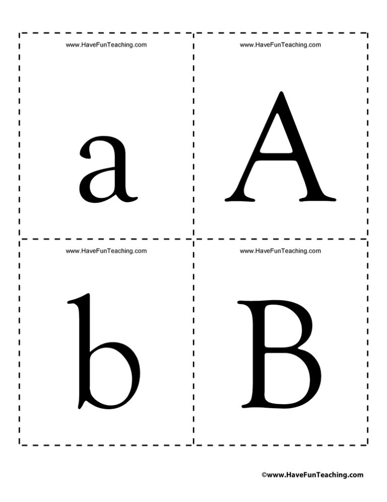 Alphabet Uppercase and Lowercase Flash Cards